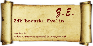 Záborszky Evelin névjegykártya