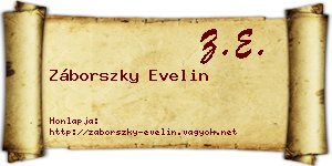 Záborszky Evelin névjegykártya