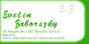 evelin zaborszky business card